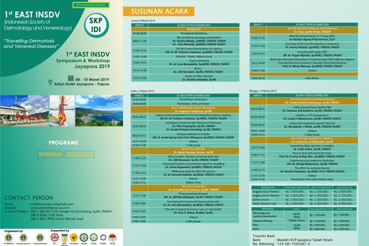 1st East INSDV Symposium & Workshop (2nd Announcement) - Jayapura 2019