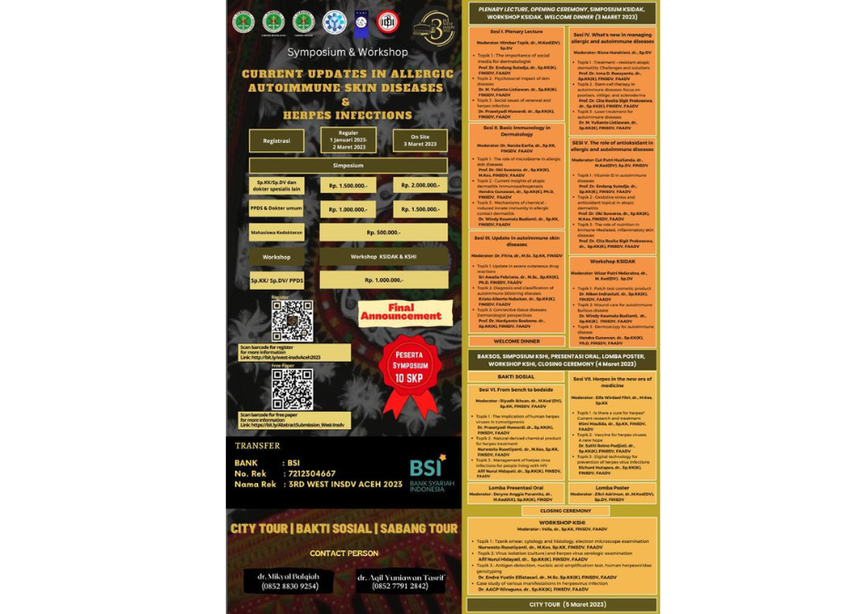 Final Announcement : 3rd West Indonesian Society of Dermatology and Venereology 2023